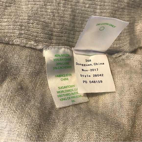 Lilly Pulitzer Medium Gray Bridget Open Cardigan Fringe Cashmere Blend Cardigan - Picture 8 of 9